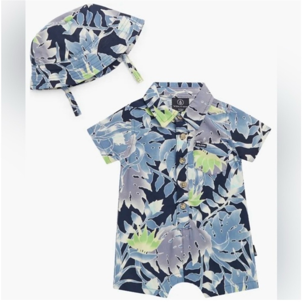 Volcom Baby Boy 1 Piece Outfit W/Matching Hat